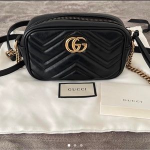 Gucci Cross Over Gold Chain Bag